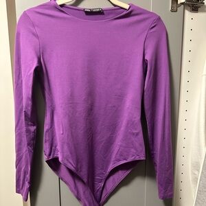 Purple long sleeve bodysuit